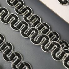 Тесьма металл 10мм арт.9679428 серебро/черный