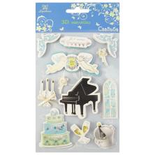 Наклейки 3D "Свадьба-13" 11*20см арт.W3D (12шт)