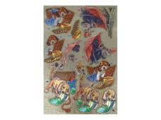 Аппликация 3D вырубная металлизированная бумажная "Щенки" 29,7*21см арт.G759935