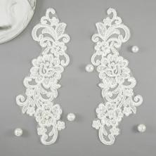 Аппликация кружевная 80*230мм арт.DE354B молочный