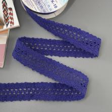 Кружево лен  27мм*3м арт.HVK-10 115-синий
