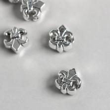 Разделители для бусин металл 11*10*7мм "Геральд.лилия" арт.7822725 сере (12шт)