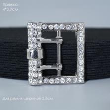 Пряжка металл 40*37/28мм арт.CKB-3384 никель со стразами