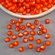Бусина в бусине акрил граненые 10*10мм "Куб" арт.1020 оранжевый (500гр)