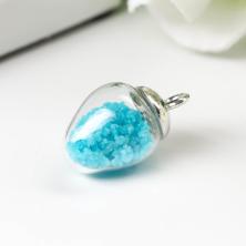 Подвеска стекло "Капля" 19*14мм арт.3924292 голубой (светится в темноте)