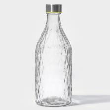 Бутылка с металлич. крышкой "Ромб" 1л стекло арт.7586376