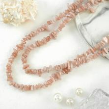 Бусины из натурального камня "Олигоклаз" 9-3мм 78см арт.17681 бежевый (300бусин)