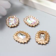 Серединка ювелирная металл 15*20мм арт.7330734 золото/Crystal AB