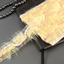 Тесьма органза с пайетками 38мм арт.ZL-389