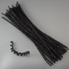 Проволока шенил металлик 0,6*30см черный (50шт)