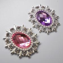 Серединка ювелирная металл 24*28мм арт.ИВ-548 серебро/ассорти