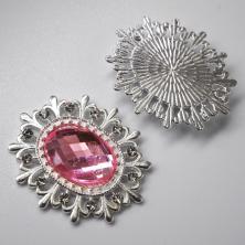 Серединка ювелирная металл 24*28мм арт.ИВ-548 серебро/ассорти