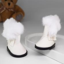 Сапожки с мехом для кукол 50*32*50мм арт.ИВ-592 белый (иск.кожа)