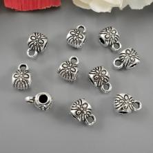 Бейл  6*8,5мм отв-е d-1,5мм арт.ИВ-310 ант.серебро