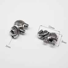 Бусины металл "Слон" 12*8мм арт.ИВ-567 ант.серебро (10шт)