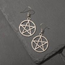 Серьги "Пентаграмма" 45*25мм арт.7795781 серебро