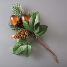 Веточка 15см с шишкой и желудями арт.4306252