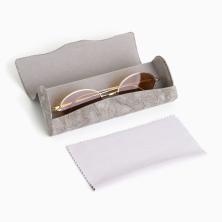 Футляр для очков иск.кожа на магните с салфеткой арт.10663584 серый