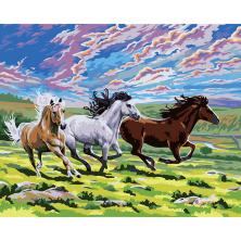 "Скакуны" 50*40см арт.65002 Картина стразами