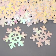 Пайетки-перламутр "Снежинка" 40мм арт.ФУ-3368 белый