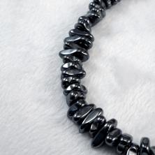 Бусины "Гематит" 6,5-9мм 40см арт.ФУ-11862 т.серебро (156шт)