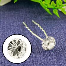 Шпилька для волос "Страза" 3,5см арт.ФУ-1834 серебро