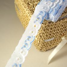 Шитье  25мм арт.TCB-1066 белый/голубой