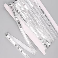 Тесьма с пайетками 12мм арт.9351024 серебро