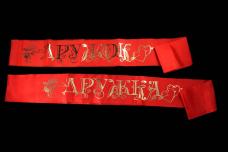 Лента "Дружок+Дружка" 9,5*190см арт.ФУ-7761 красный