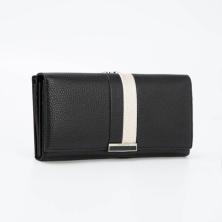 Кошелек иск.кожа на магните 3 отдела 19*9см арт.6923634 черный