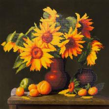 "Подсолнухи" 50*40см арт.0156B Картина стразами на подрамнике