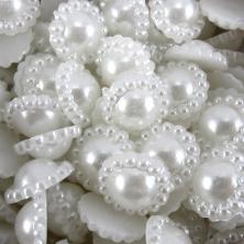 Полубусины "Цветок" 12мм белый (30гр)