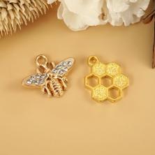 Набор подвесок "Пчела+соты" 15-20мм арт.ИВ-05 золото (2шт)