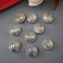 Бусины металл 8*3мм арт.ИВ-609 серебро (10шт)