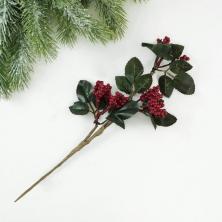 Ветка 33см с ягодами арт.VDD-62 зеленый/красный