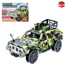 Конструктор 3D "Военный Внедорожник" из пенокартона 46 деталей арт.5364398
