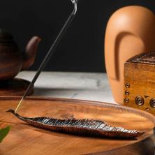 Подставка под благовония "Опавший лист" 21*4см арт.7625475 металл