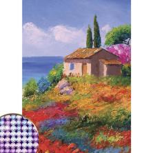 "Пейзаж" 15*21см арт.2384582 Картина стразами частичная выкладка