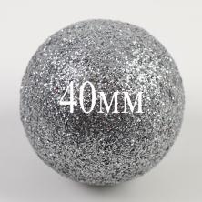 Заготовка из пенопласта "Шар" с глиттером d-4,0см арт.9938241 серебро (12шт)