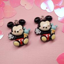 Подвеска акрил "Мышки" 21*25мм арт.ИВ-426 черный/микс