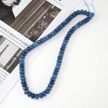 Бусины из натурального камня "Кианит" 8*5мм 38см арт.ФУ-12006 голубой/т.голубой (78б.)