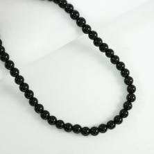 Бусины "Агат"  8мм 37см арт.SF-7595 черный (48бусин)
