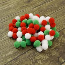 Помпоны 10мм арт.ИВ-504 ассорти рождественское (150шт)