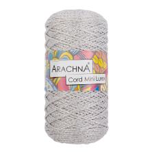 Пряжа ARACHNA "Cord Mini Lurex" 2мм 02 суровый/серебро 75гр 200м