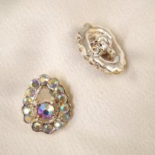 Пуговица со стразами 20мм арт.8840 серебро