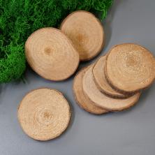 Спил дерева 3-4см h-0,5см арт.М71-17 круг (8шт)