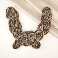 Вставка вязаная 220*190мм арт.CCA-4870 05-коричневый/бежевый