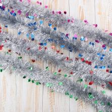 Мишура новогодняя 50мм (2м) арт.702613 звездочки микс