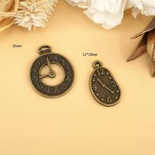 Набор подвесок "Часы" арт.MG.ME.104 бронза (6шт)