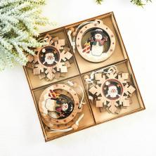 Украшение дерево "Снежинка и шар" 6*6см арт.677-823 (12шт)